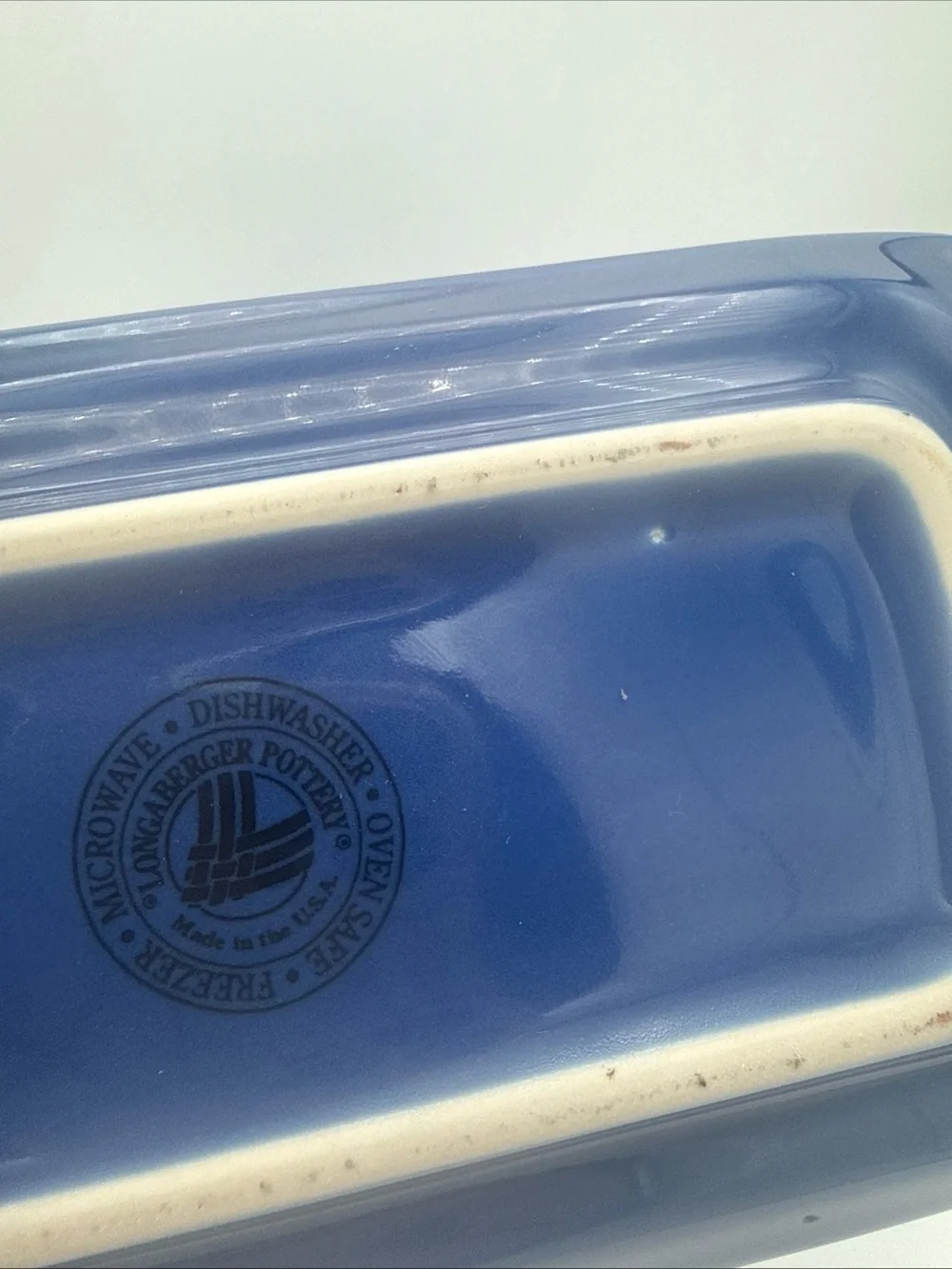 Blue Ceramic Butter Dish with Lid